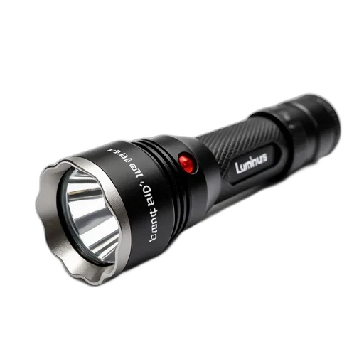 weapon, 3d render, black, led, flashlight, silver, bezel, red transparent PNG cut-out