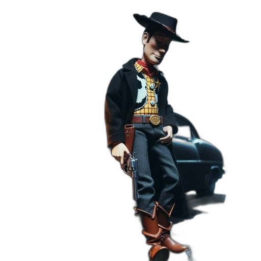 jacket, hat, concept art, comic book art, pixel art, cartoon, woody, toy transparent PNG cut-out