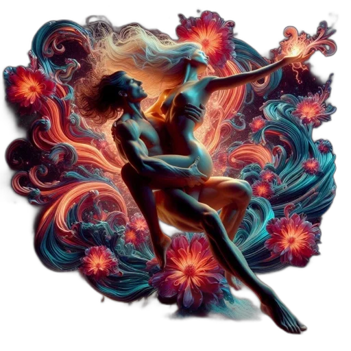 fantasy art, concept art, comic book art, pixel art, fire, outer space, underwater, neon lights transparent PNG cut-out