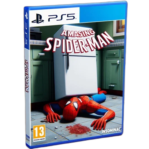 concept art, 3d render, playstation, game, box, mocks, amazing, spider-man transparent PNG cut-out