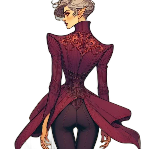 dress, jacket, staff, crown, concept art, fantasy art, watercolor, pixel art transparent PNG cut-out