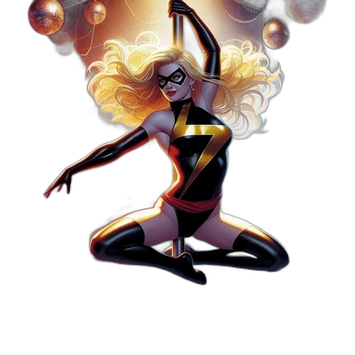 comic book art, concept art, cartoon, fantasy art, fire, golden, female, superhero transparent PNG cut-out
