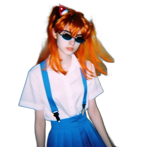 dress, staff, robot, jacket, anime, vaporwave, 3d render, photorealistic transparent PNG cut-out