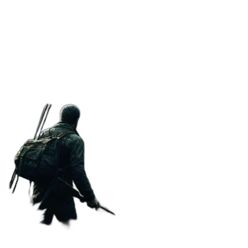 jacket, umbrella, weapon, sword, concept art, 3d render, cyberpunk, pixel art transparent PNG cut-out