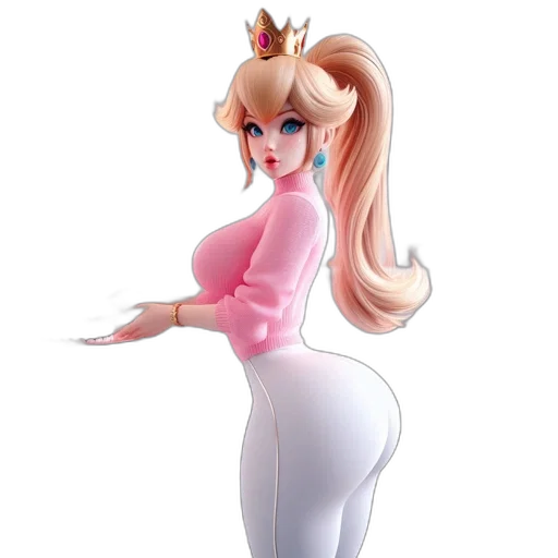 dress, crown, staff, concept art, 3d render, cartoon, anime, digital transparent PNG cut-out