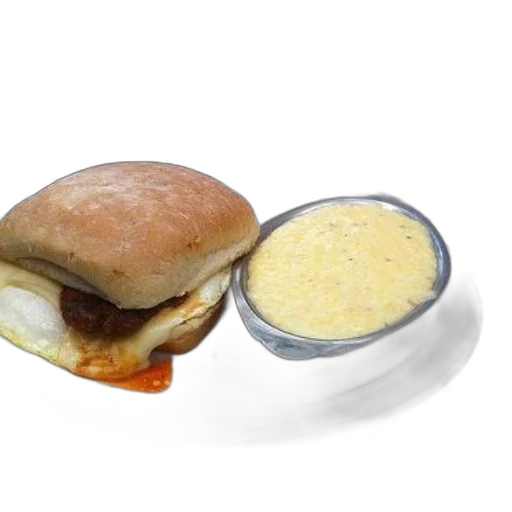 food, 3d render, photorealistic, plate, sandwich, bowl, soup transparent PNG cut-out