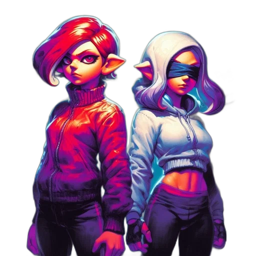 jacket, concept art, comic book art, pixel art, cyberpunk, neon lights, neon, red transparent PNG cut-out