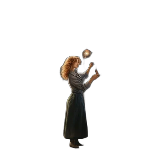 staff, hair, hat, umbrella, concept art, 3d render, fantasy art, pixel art transparent PNG cut-out