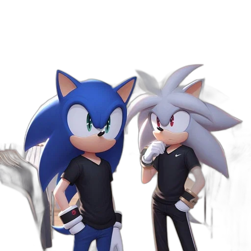 concept art, 3d render, pixel art, fantasy art, monochrome, blue, sonic, silver transparent PNG cut-out