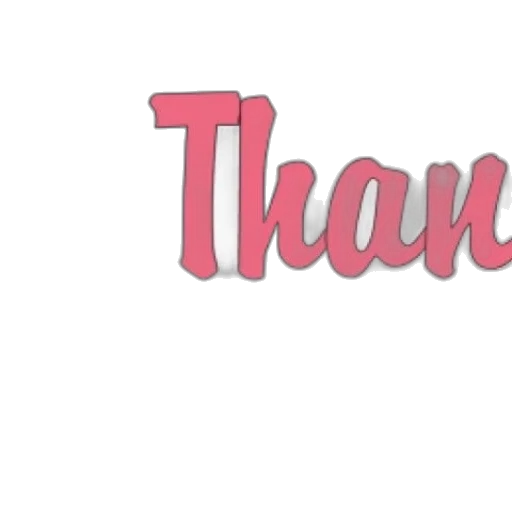 3d render, colorful, graphic, blue, flower, words, thank, pink transparent PNG cut-out