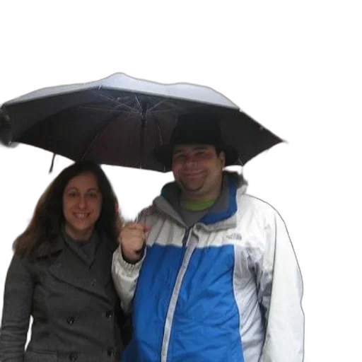umbrella, jacket, staff, hat, 3d render, photorealistic, rain, man transparent PNG cut-out