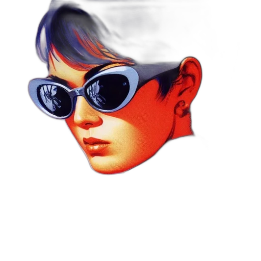 face, mask, hat, vaporwave, photorealistic, watercolor, cyberpunk, red transparent PNG cut-out