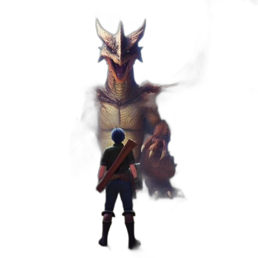 dragon, staff, mask, sword, concept art, fantasy art, pixel art, 3d render transparent PNG cut-out