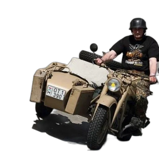 car, weapon, concept art, man, black, t-shirt, helmet, rides transparent PNG cut-out
