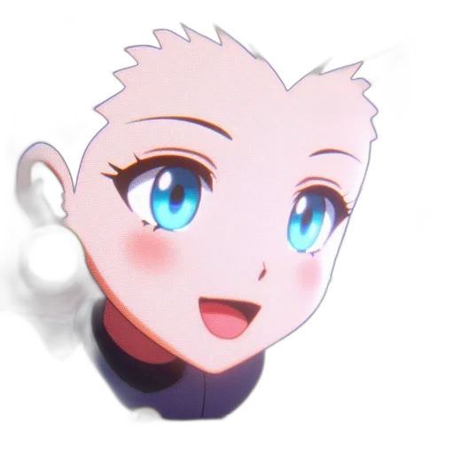 face, creature, mask, staff, anime, 3d render, cartoon, vaporwave transparent PNG cut-out