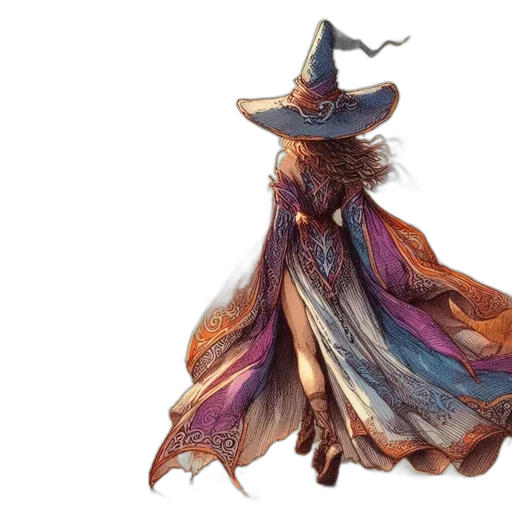 hat, dress, mask, dragon, concept art, fantasy art, watercolor, 3d render transparent PNG cut-out
