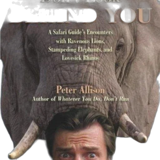 animal, book, cover, featuring, elephant, man, face, superimposed transparent PNG cut-out