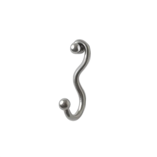jewelry, staff, furniture, hair, 3d render, silver, hook, curved transparent PNG cut-out