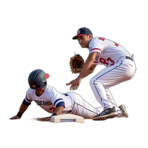 photorealistic, baseball, player, sliding, into, home, plate, his transparent PNG cut-out