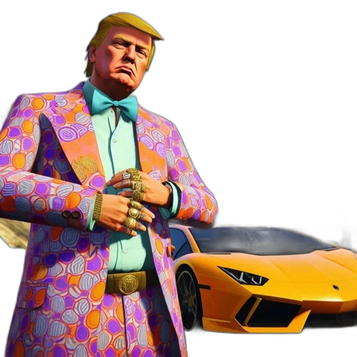 car, weapon, jacket, 3d render, concept art, vaporwave, photorealistic, golden transparent PNG cut-out