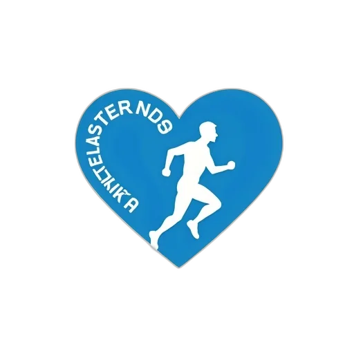 stylized, logo, featuring, blue, heart, shape, white, silhouette transparent PNG cut-out