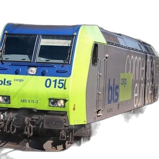 3d render, photorealistic, blue, green, train, number, 015 transparent PNG cut-out