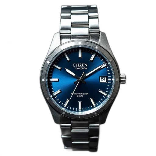jewelry, citizen, mens, blue, dial, stainless, steel, watch transparent PNG cut-out