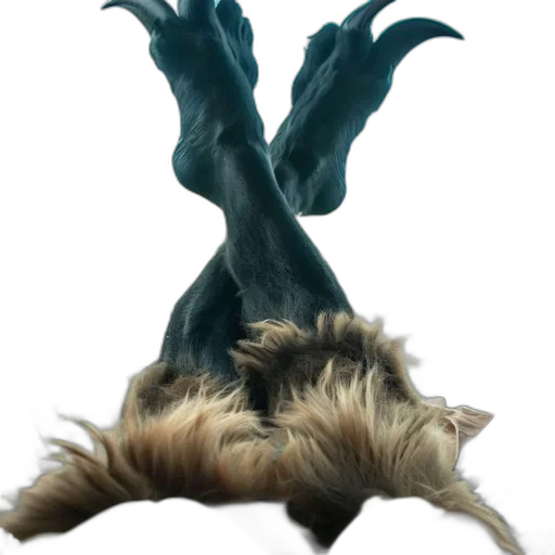 creature, dragon, animal, hair, concept art, 3d render, fantasy art, photorealistic transparent PNG cut-out