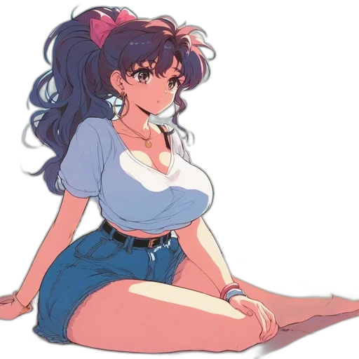 dress, flower, staff, anime, vaporwave, concept art, cartoon, neon lights transparent PNG cut-out