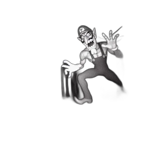 cartoon, concept art, pixel art, comic book art, ominous, monochrome, illustration, presents transparent PNG cut-out