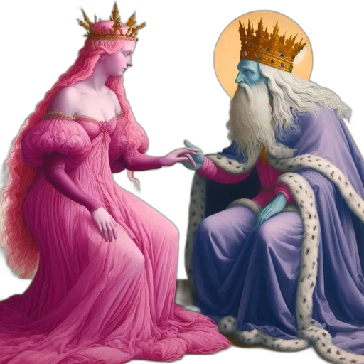 crown, dress, jewelry, concept art, fantasy art, vaporwave, watercolor, fire transparent PNG cut-out
