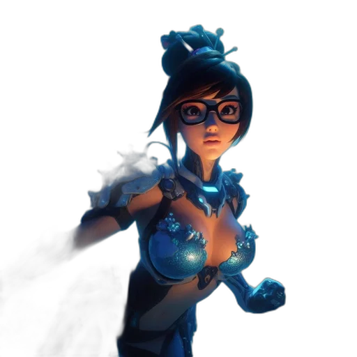 staff, mask, weapon, robot, concept art, fantasy art, 3d render, comic book art transparent PNG cut-out