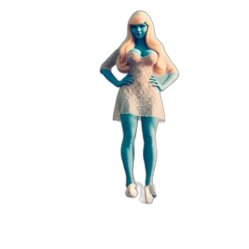 dress, robot, creature, mask, 3d render, concept art, pixel art, vaporwave transparent PNG cut-out