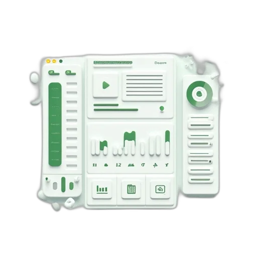 concept art, green, digital, design, interface, various, elements, such transparent PNG cut-out