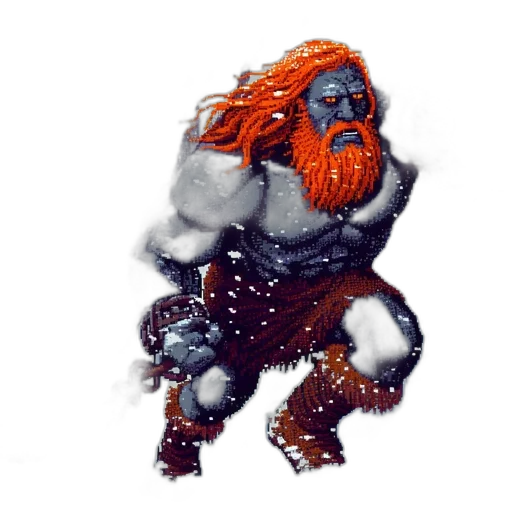 creature, concept art, fantasy art, pixel art, comic book art, imposing, chained, figure transparent PNG cut-out
