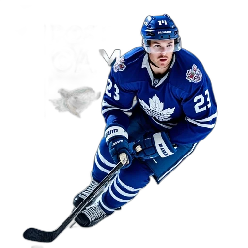 hockey, player, blue, white, uniform, number, depicted, dynamic transparent PNG cut-out