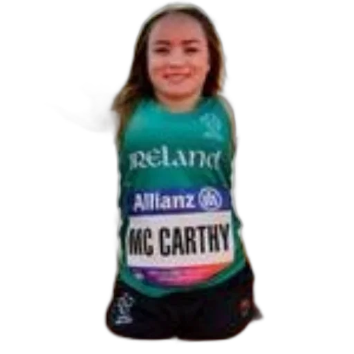 female, athlete, wearing, green, ireland, vest, allianz, sponsorship transparent PNG cut-out