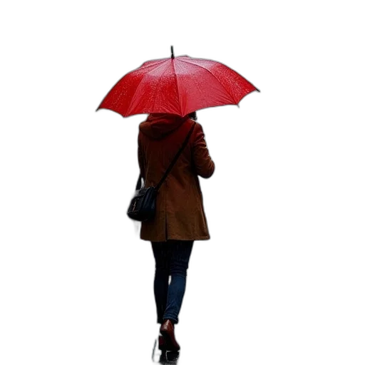 umbrella, jacket, hat, staff transparent PNG cut-out