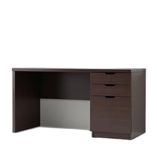 furniture, 3d render, photorealistic, dark, earth tones, modern, brown, office transparent PNG cut-out