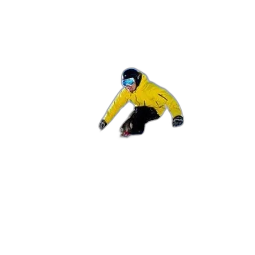 staff, jacket, 3d render, pixel art, photorealistic, concept art, skier, yellow transparent PNG cut-out
