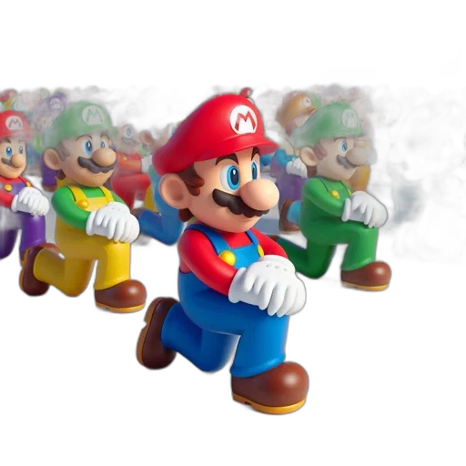 weapon, mask, 3d render, concept art, pixel art, photorealistic, fog, mario transparent PNG cut-out