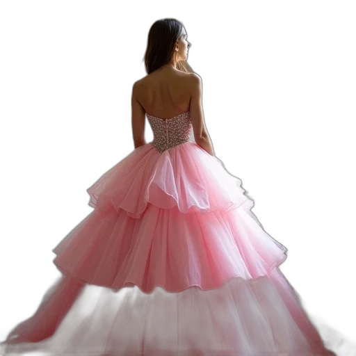 dress, photorealistic, 3d render, concept art, pastel, neon, colorful, woman transparent PNG cut-out