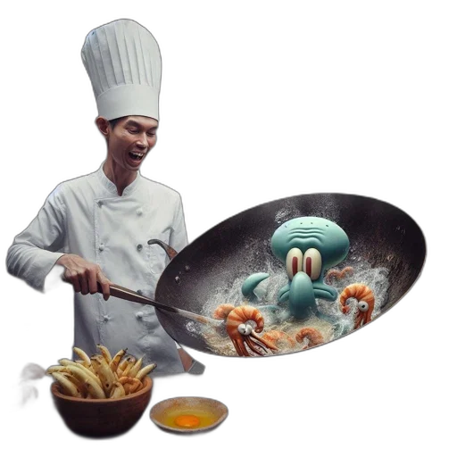 food, staff, creature, concept art, 3d render, photorealistic, underwater, fire transparent PNG cut-out