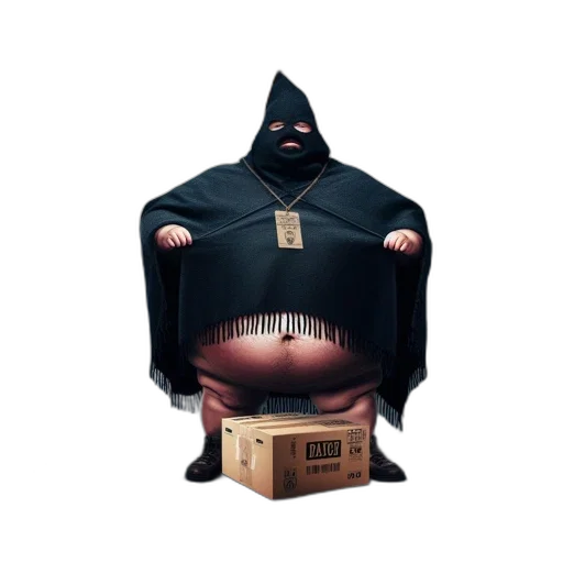 jacket, mask, dress, robot, concept art, 3d render, features, hooded transparent PNG cut-out