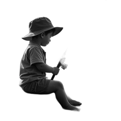 hat, staff, shoes, robot, photorealistic, 3d render, concept art, monochrome transparent PNG cut-out
