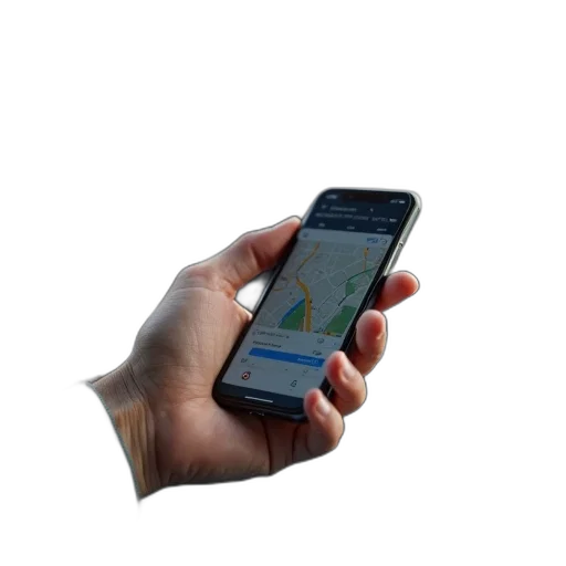 staff, person, holding, their, phone, pointing, car, app transparent PNG cut-out