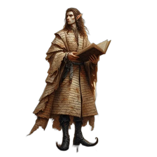 jacket, staff, concept art, fantasy art, 3d render, photorealistic, earth tones, man transparent PNG cut-out
