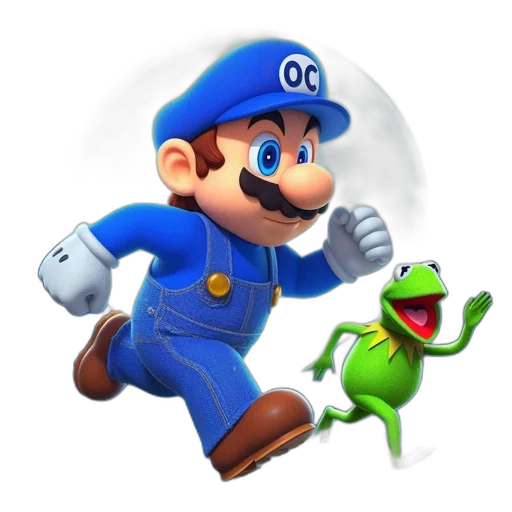 creature, staff, hat, animal, concept art, 3d render, pixel art, mario transparent PNG cut-out