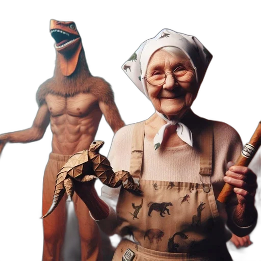 concept art, two, characters, interact, dimly, lit, room, one transparent PNG cut-out