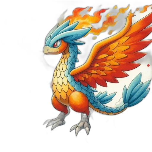 dragon, animal, fantasy art, concept art, pixel art, 3d render, fire, mythical transparent PNG cut-out